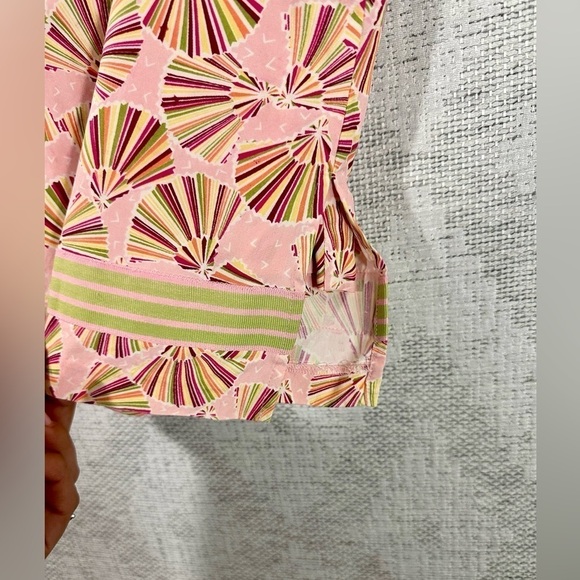 Anne Carson 100% silk pink fan printed mini skirt size 4 - Picture 2 of 8